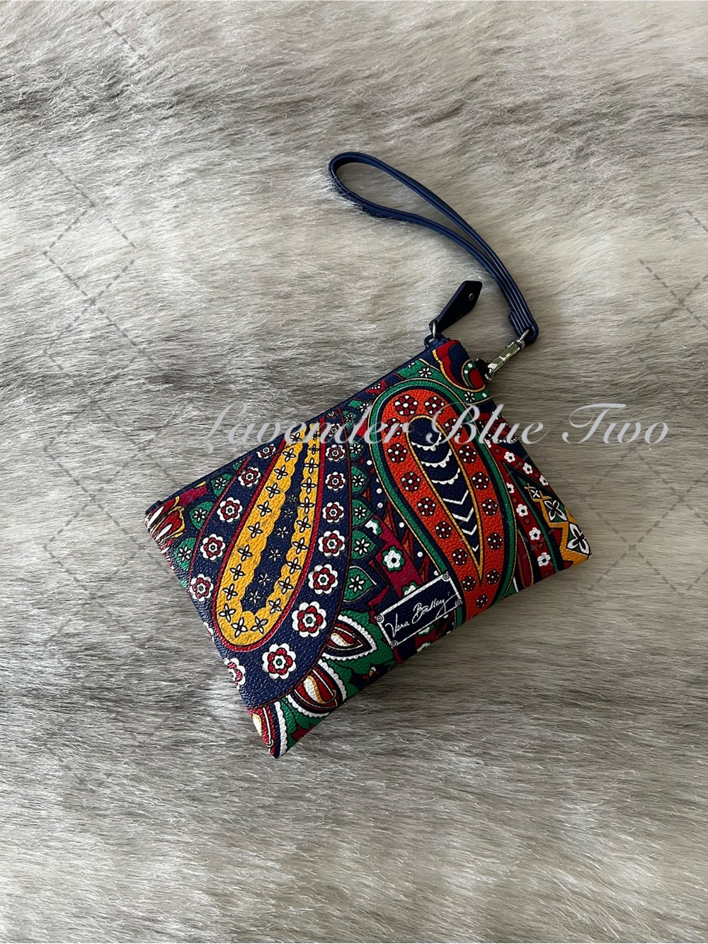VERA BRADLEY Venetian Paisley 2013 Vinal Coated Wristlet Lippie Y2K Clutch